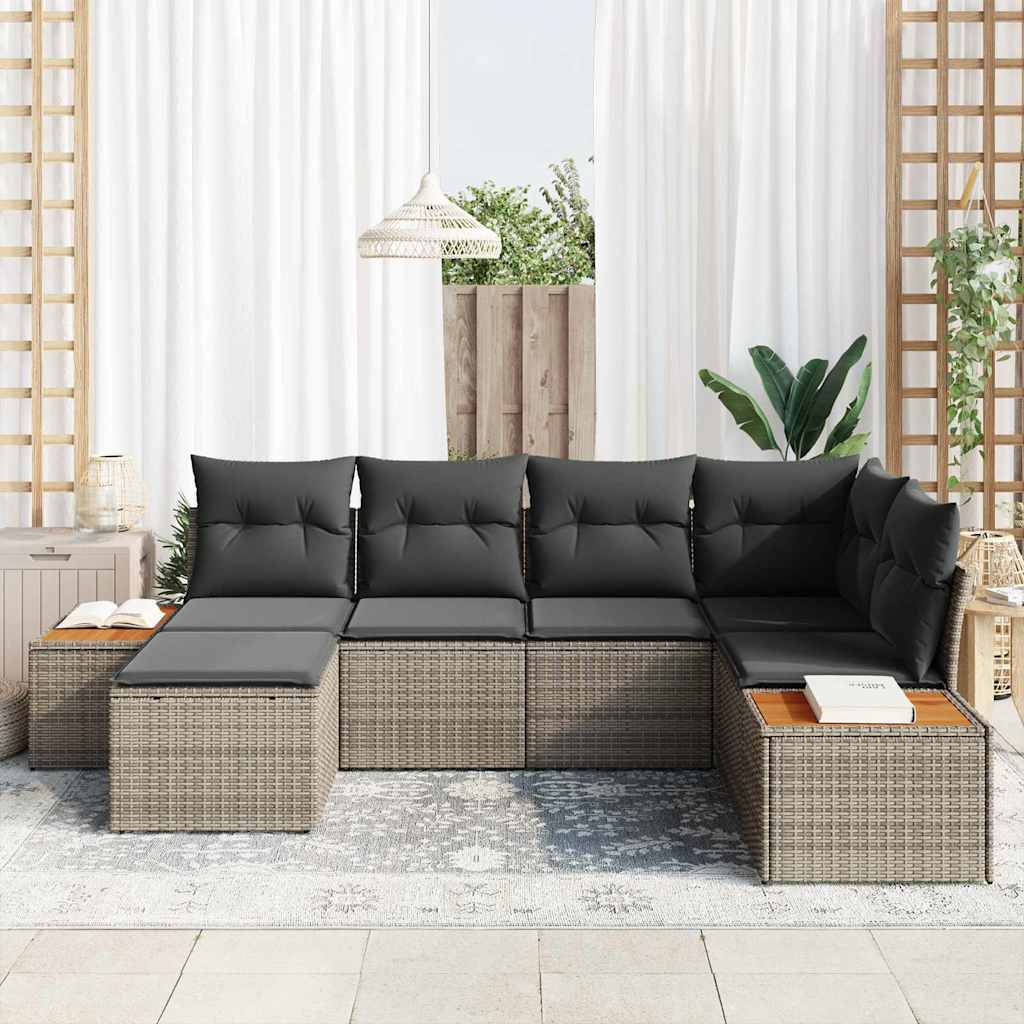 Conjunto de Sofá de Jardim 6 pcs Cinzeto 264 x 154 x 85 cm