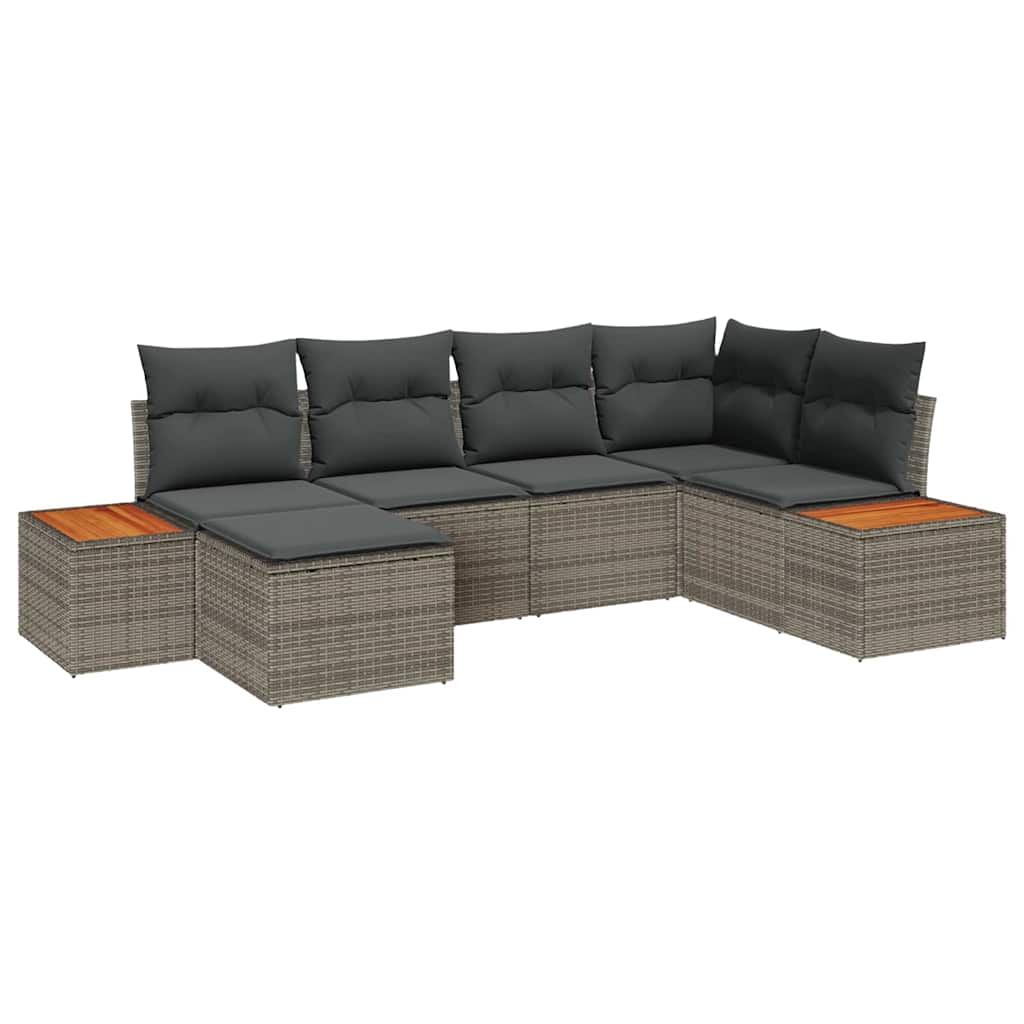 Conjunto de Sofá de Jardim 6 pcs Cinzeto 264 x 154 x 85 cm