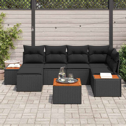 Conjunto de Sofá de Jardim 7 pcs Preto 264 x 154 x 85 cm