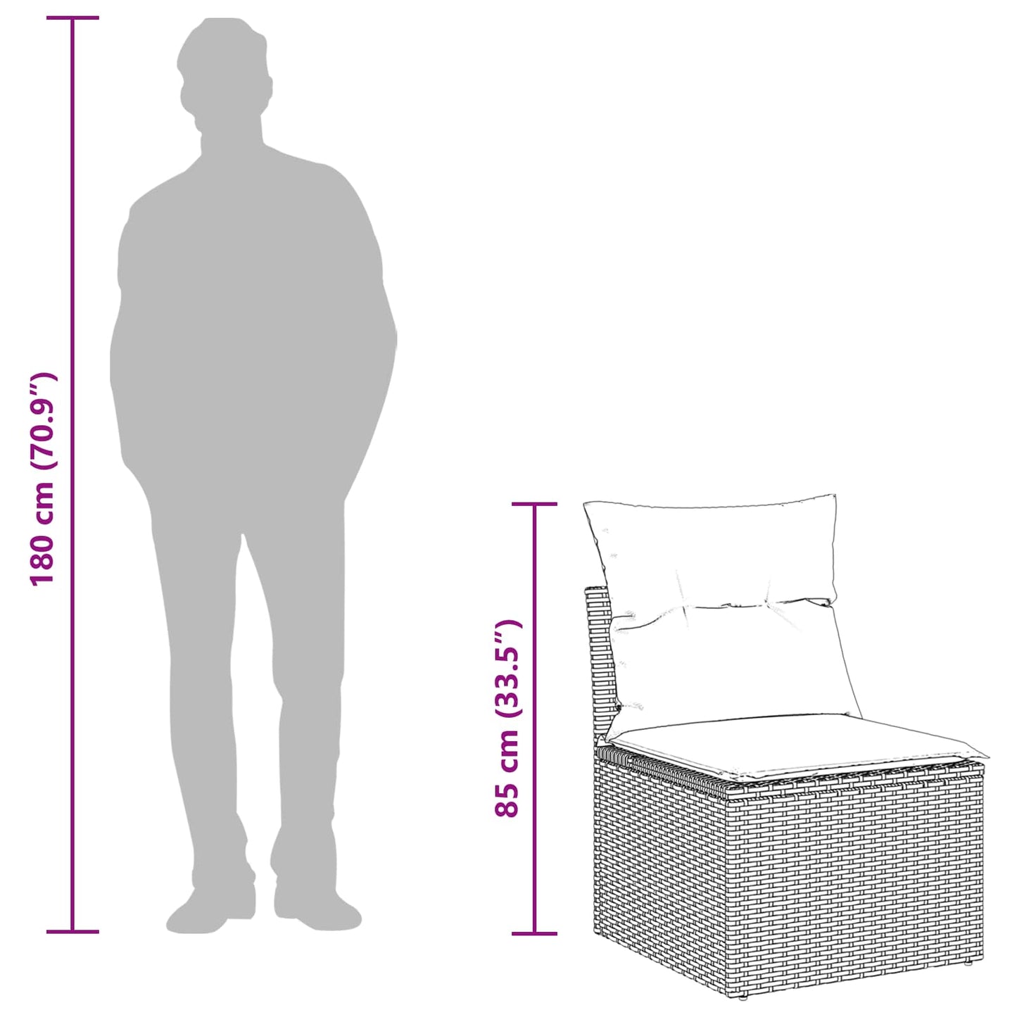 Conjunto de Sofá de Jardim 7 pcs Preto Rattan de Polipropileno