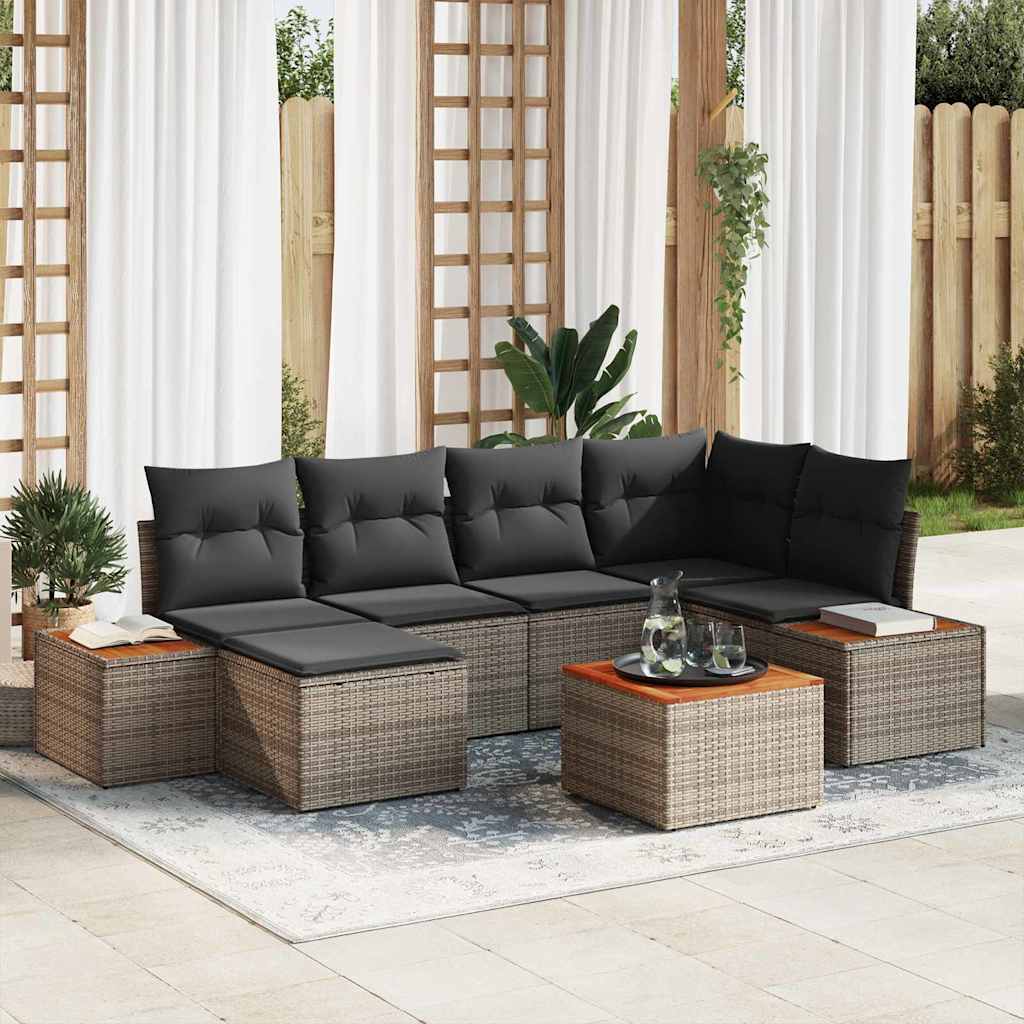Conjunto de Sofá de Jardim 7 pcs Cinzeto 264 x 154 x 85 cm