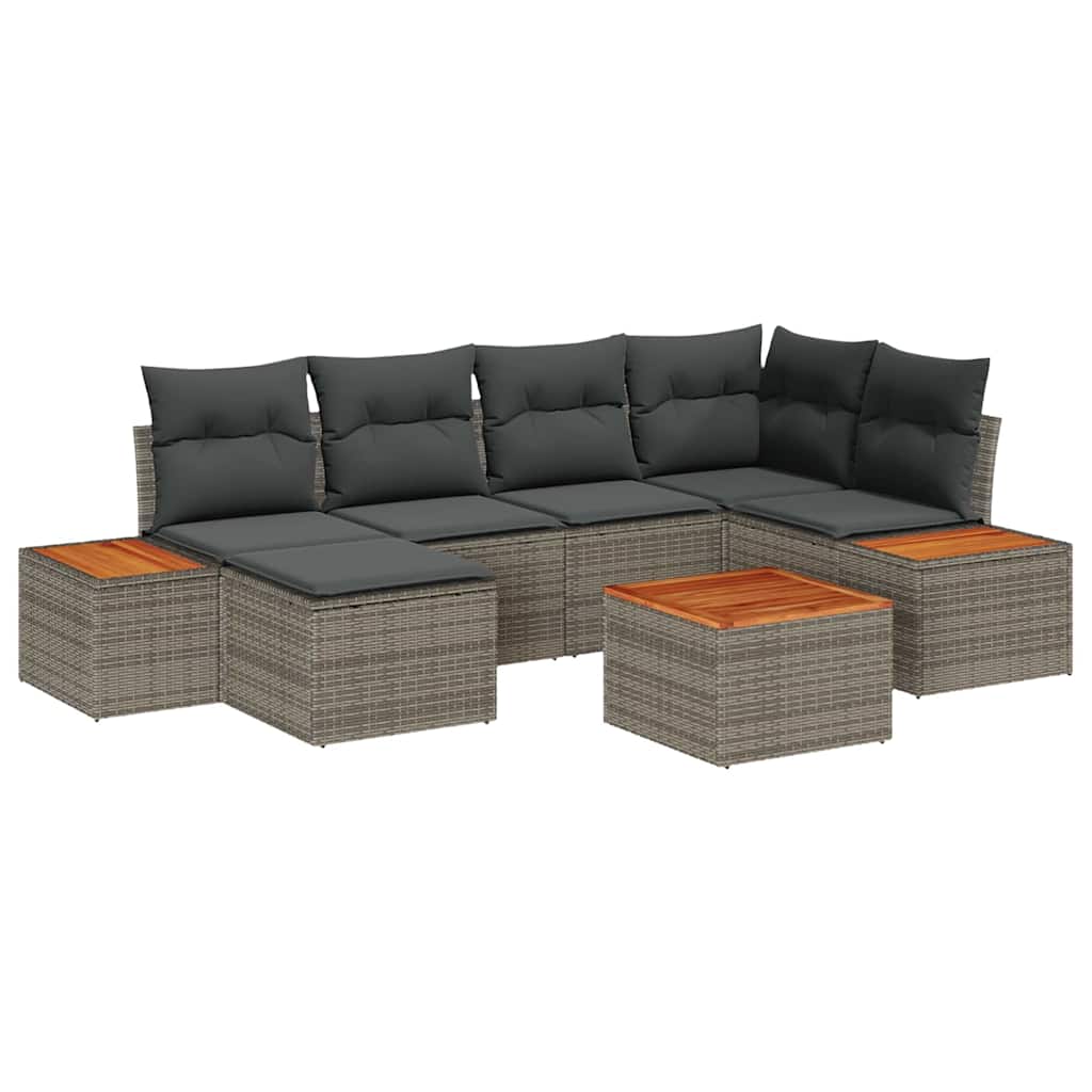 Conjunto de Sofá de Jardim 7 pcs Cinzeto 264 x 154 x 85 cm