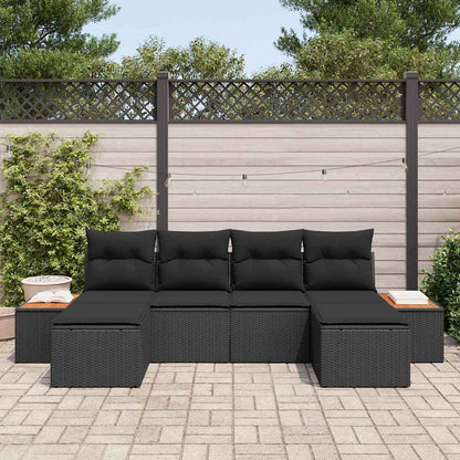Conjunto de Sofá de Jardim 6 pcs Preto 184 x 62 x 85 cm