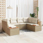 Conjunto de Sofá de Jardim 6 pcs bege e creme 234 x 154 x 85 cm