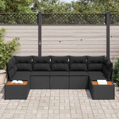 Conjunto de Sofá de Jardim 7 pcs Preto 289 x 154 x 85 cm