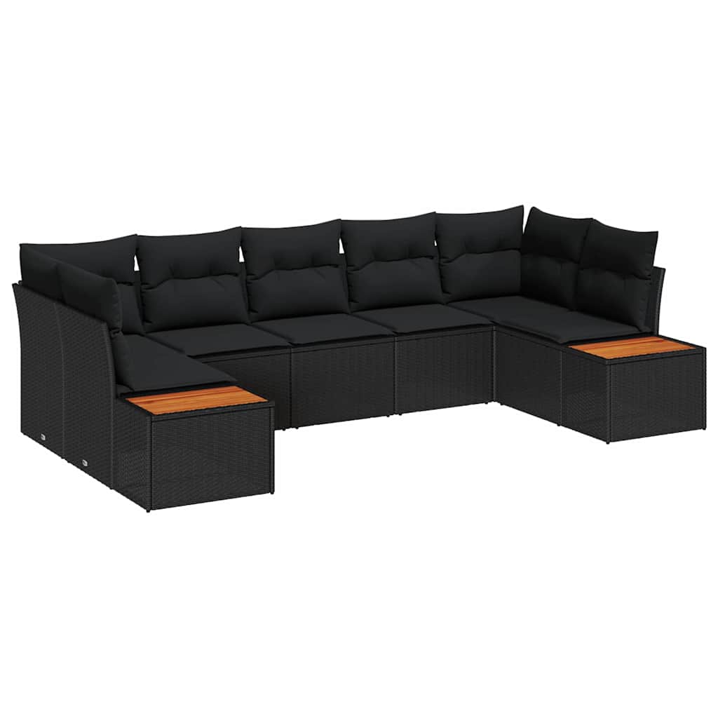 Conjunto de Sofá de Jardim 7 pcs Preto 289 x 154 x 85 cm