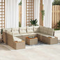 Conjunto de Sofá de Jardim 6 pcs bege e creme 289 x 209 x 85 cm