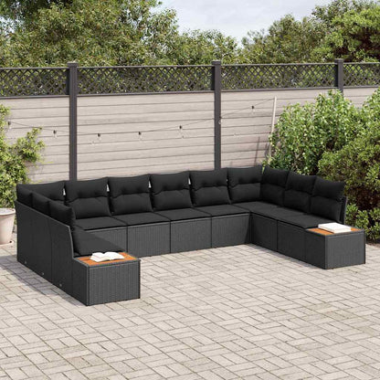 Conjunto de Sofá de Jardim 10 pcs Preto 344 x 209 x 85 cm