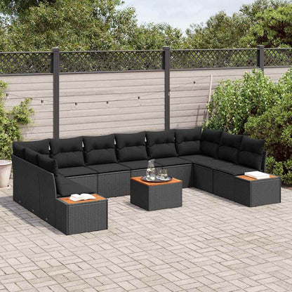 Conjunto de Sofá de Jardim 11 pcs Preto 344 x 209 x 85 cm