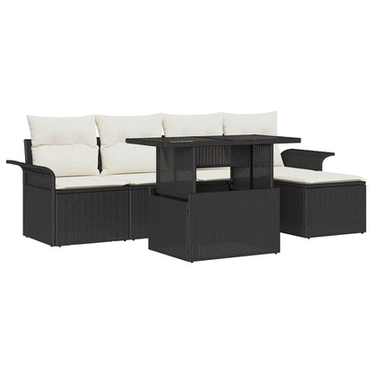 Conjunto de Sofá de Jardim 8 pcs Preto Rattan Sintético