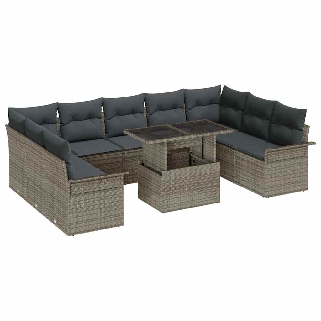 Conjunto de Sofá de Jardim 10 pcs Cinzeto 100 x 55 x 73 cm