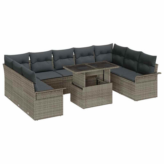 Conjunto de Sofá de Jardim 10 pcs Cinzeto 100 x 55 x 73 cm