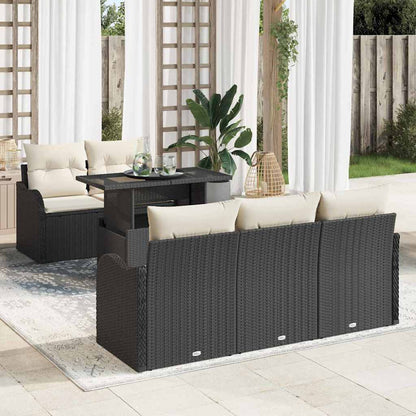 Conjunto de Sofá de Jardim Manual 6 pcs Preto 100 x 55 x 73 cm