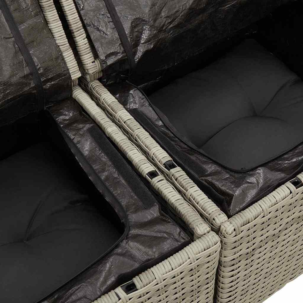 Conjunto de Sofá de Jardim com almofada 6 pcs Cinzento-claro
