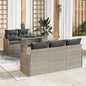Conjunto de Sofá de Jardim com almofada 6 pcs Cinzento-claro