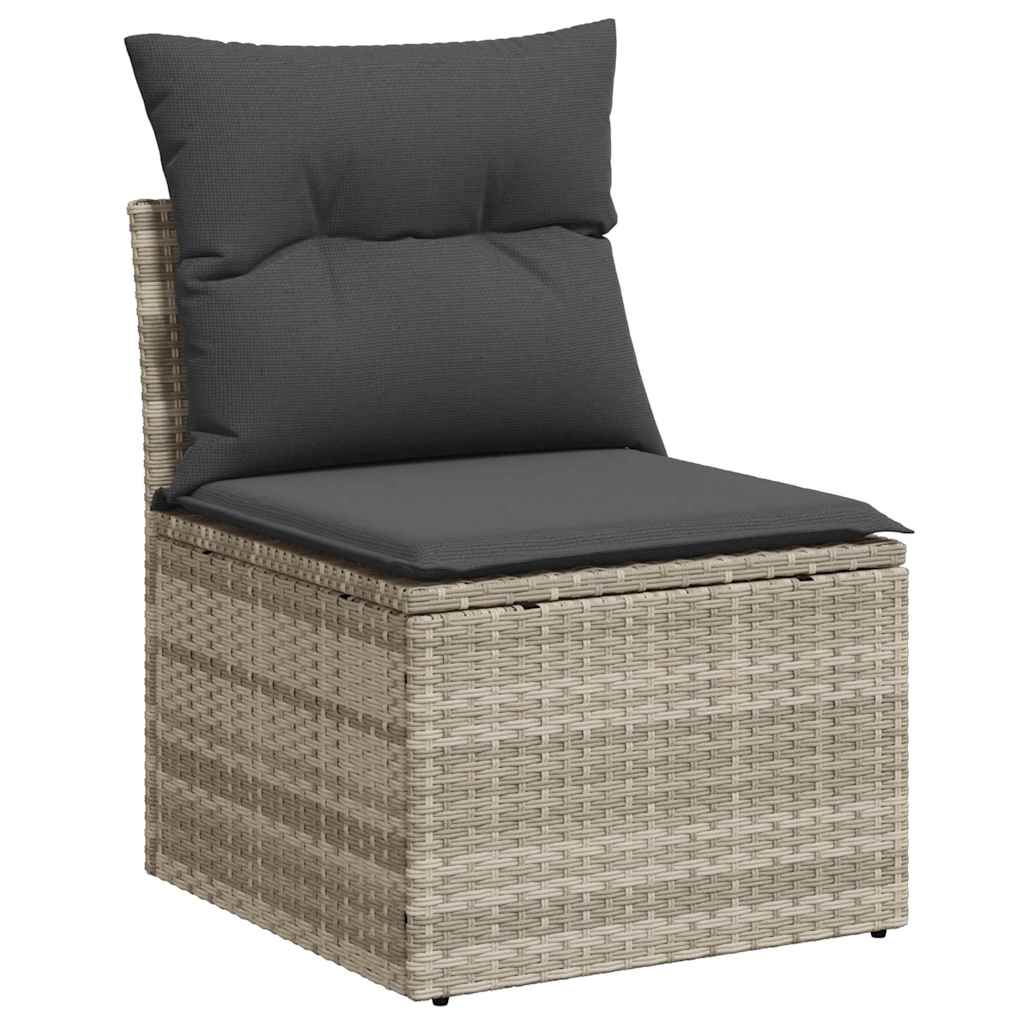Conjunto de Sofá de Jardim com almofada 6 pcs Cinzento-claro