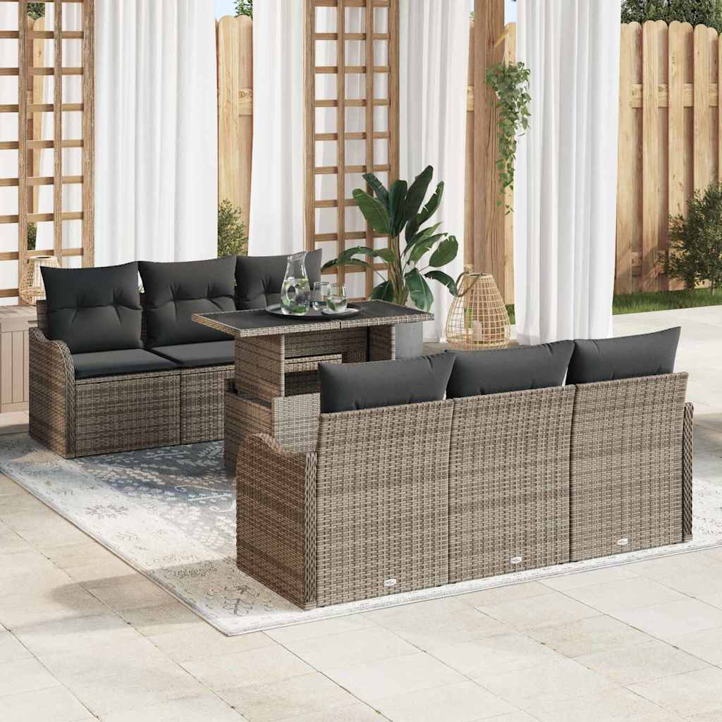 Conjunto de Sofá de Jardim 7 pcs Cinzeto 100 x 55 x 73 cm