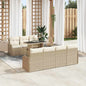 Conjunto de Sofá de Jardim Manual 8 pcs Bege 100 x 55 x 73 cm