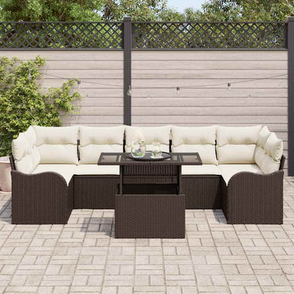 Conjunto de Sofá de Jardim 8 pcs Castanho 100 x 55 x 73 cm