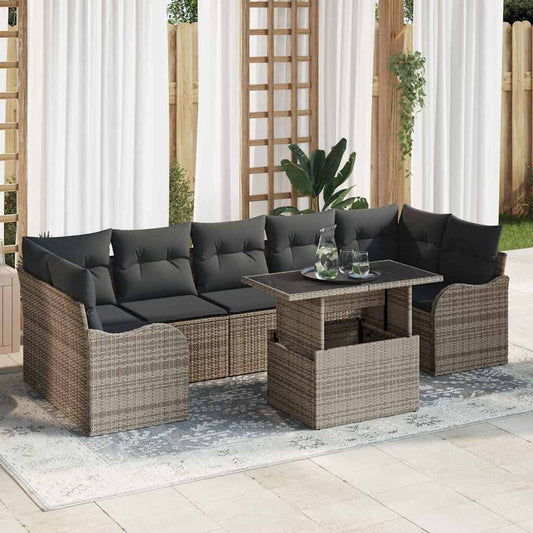 Conjunto de Sofá de Jardim 8 pcs Cinzeto 100 x 55 x 73 cm