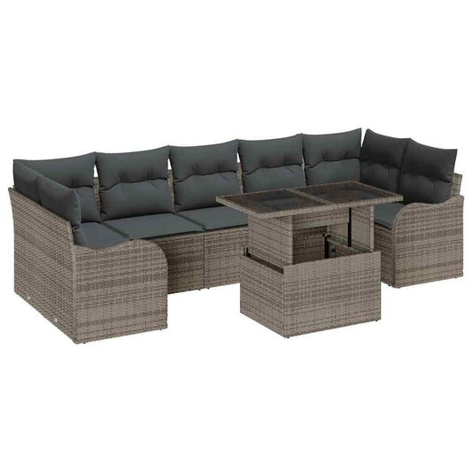 Conjunto de Sofá de Jardim 8 pcs Cinzeto 100 x 55 x 73 cm