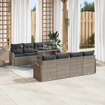 Conjunto de Sofá de Jardim 9 pcs Cinzeto 100 x 55 x 73 cm