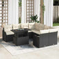 Conjunto de Sofá de Jardim Manual 9 pcs Preto 100 x 55 x 73 cm