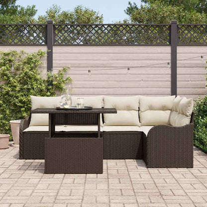 Conjunto de Sofá de Jardim 6 pcs Castanho 100 x 55 x 73 cm