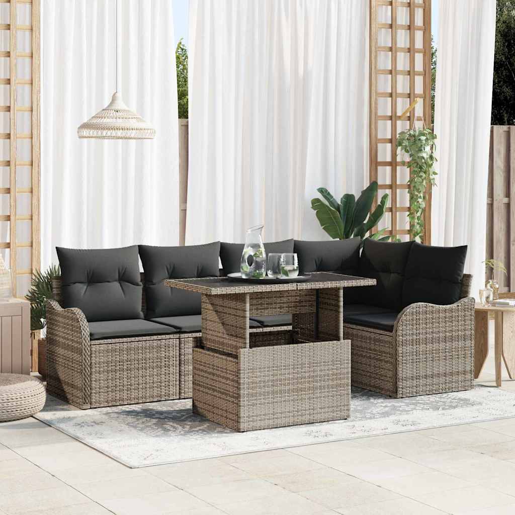 Conjunto de Sofá de Jardim 6 pcs Cinzeto 100 x 55 x 73 cm