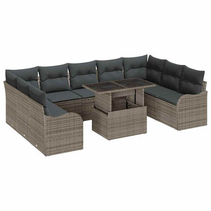 Conjunto de Sofá de Jardim 10 pcs Cinzeto 100 x 55 x 73 cm