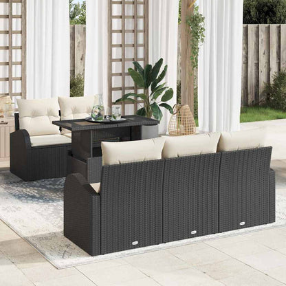 Conjunto de Sofá de Jardim Manual 6 pcs Preto 100 x 55 x 73 cm