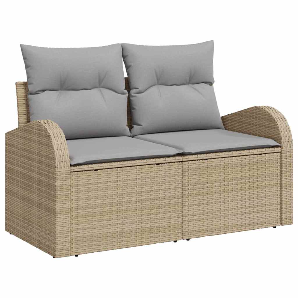 Conjunto de Sofá de Jardim Manual 6 pcs Bege 100 x 55 x 73 cm
