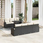 Conjunto de Sofá de Jardim Manual 8 pcs Preto 100 x 55 x 73 cm