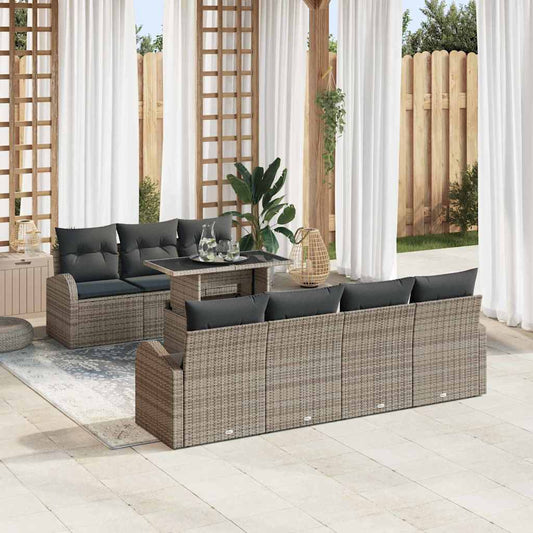 Conjunto de Sofá de Jardim 8 pcs Cinzeto 100 x 55 x 73 cm
