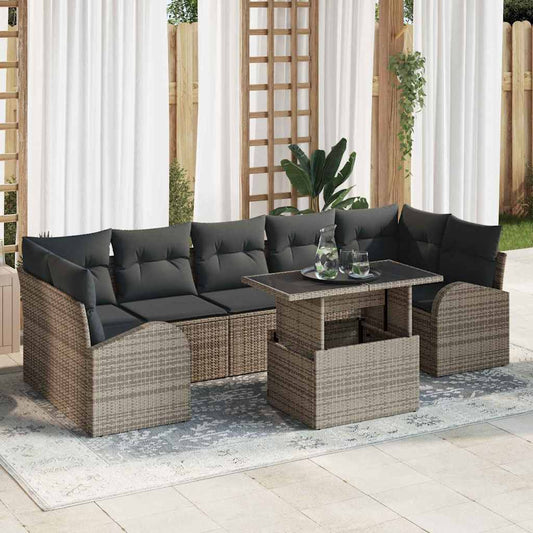 Conjunto de Sofá de Jardim 8 pcs Cinzeto 100 x 55 x 73 cm