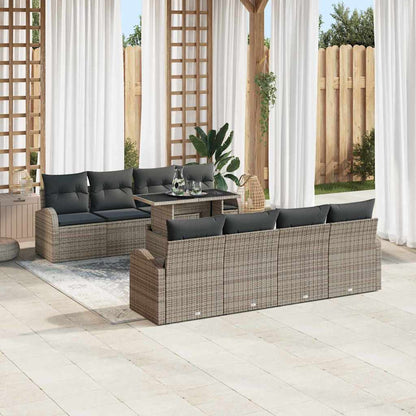 Conjunto de Sofá de Jardim 9 pcs Cinzeto 100 x 55 x 73 cm