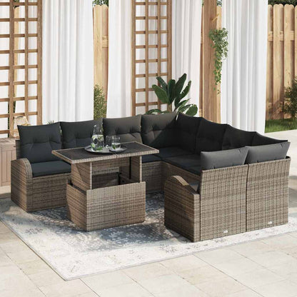 Conjunto de Sofá de Jardim 9 pcs Cinzeto 100 x 55 x 73 cm