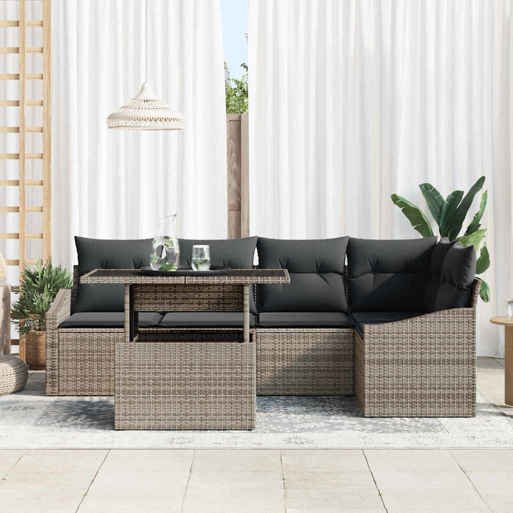 Conjunto de Sofá de Jardim 6 pcs Cinzeto 100 x 55 x 73 cm