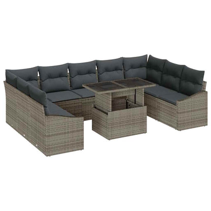 Conjunto de Sofá de Jardim 10 pcs Cinzeto 100 x 55 x 73 cm