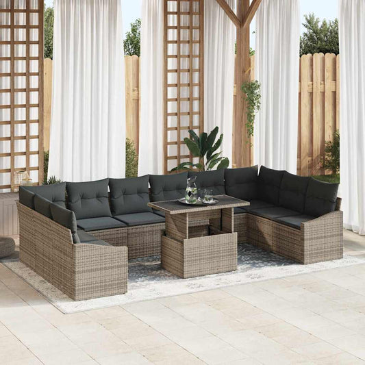 Conjunto de Sofá de Jardim 11 pcs Cinzeto 100 x 55 x 73 cm