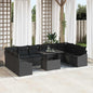Conjunto de Sofá de Jardim 11 pcs Preto 100 x 55 x 73 cm