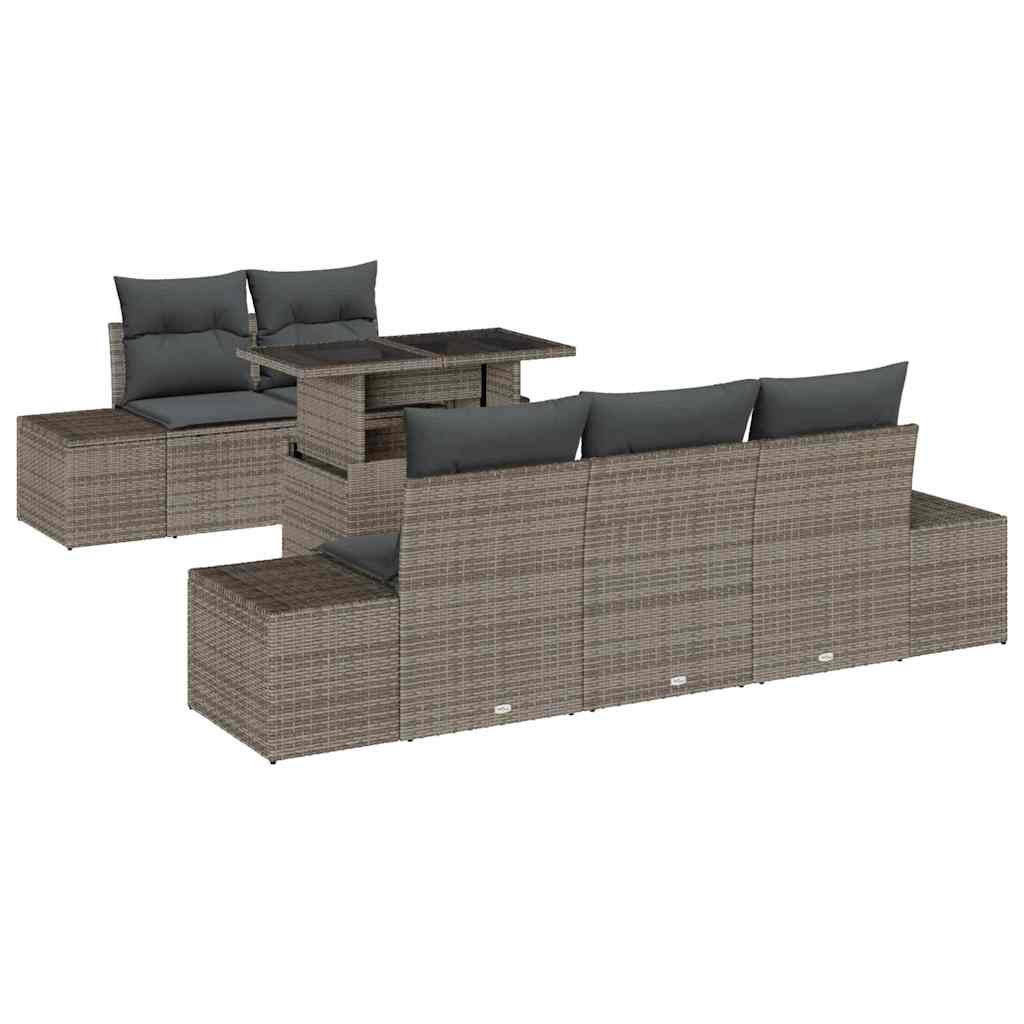 Conjunto de Sofá de Jardim 6 pcs Cinzeto 100 x 55 x 73 cm