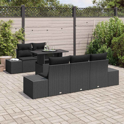 Conjunto de Sofá de Jardim 6 pcs Preto 100 x 55 x 73 cm