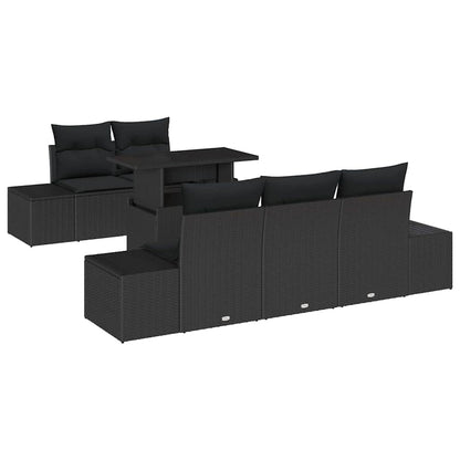 Conjunto de Sofá de Jardim 6 pcs Preto 100 x 55 x 73 cm