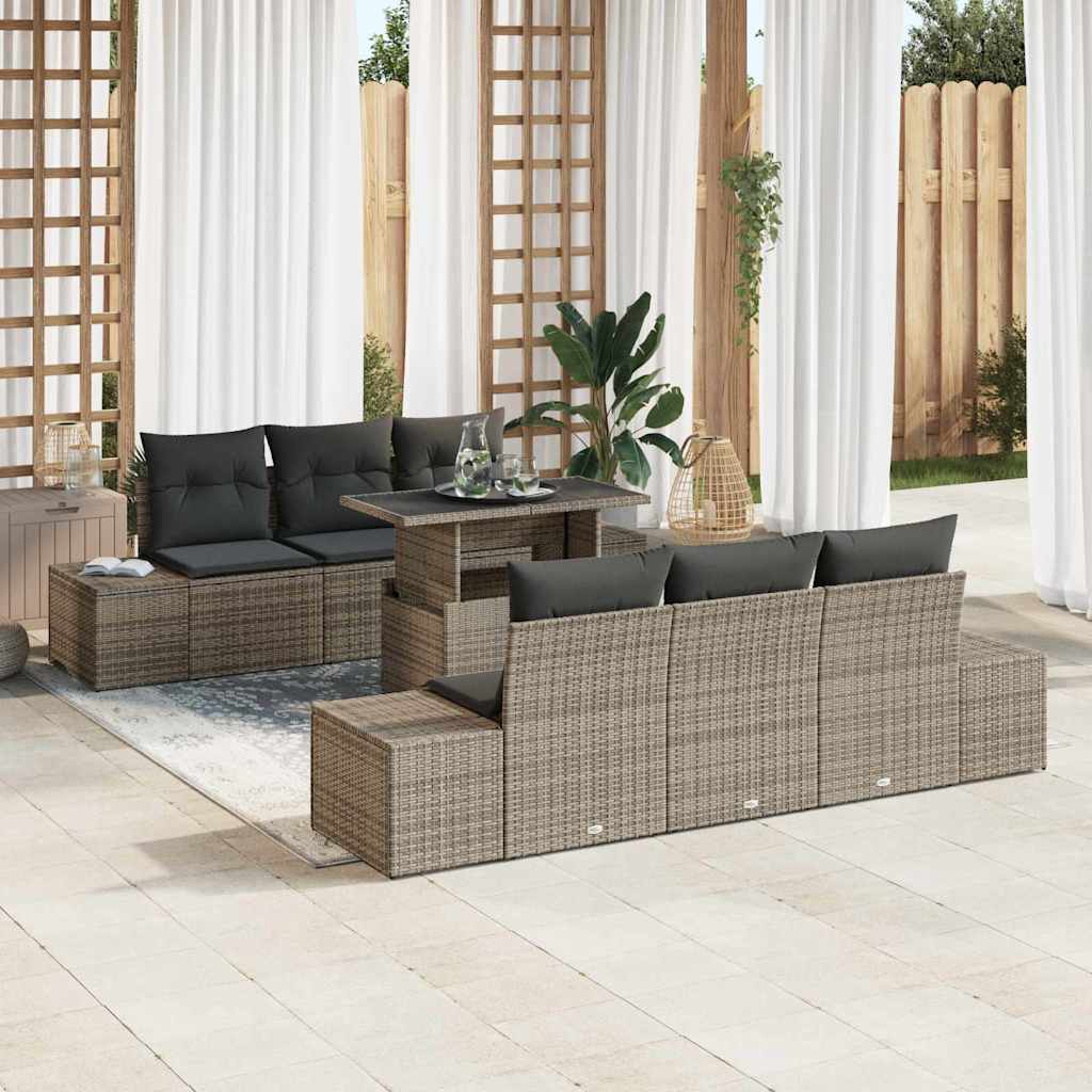 Conjunto de Sofá de Jardim 7 pcs Cinzeto 100 x 55 x 73 cm