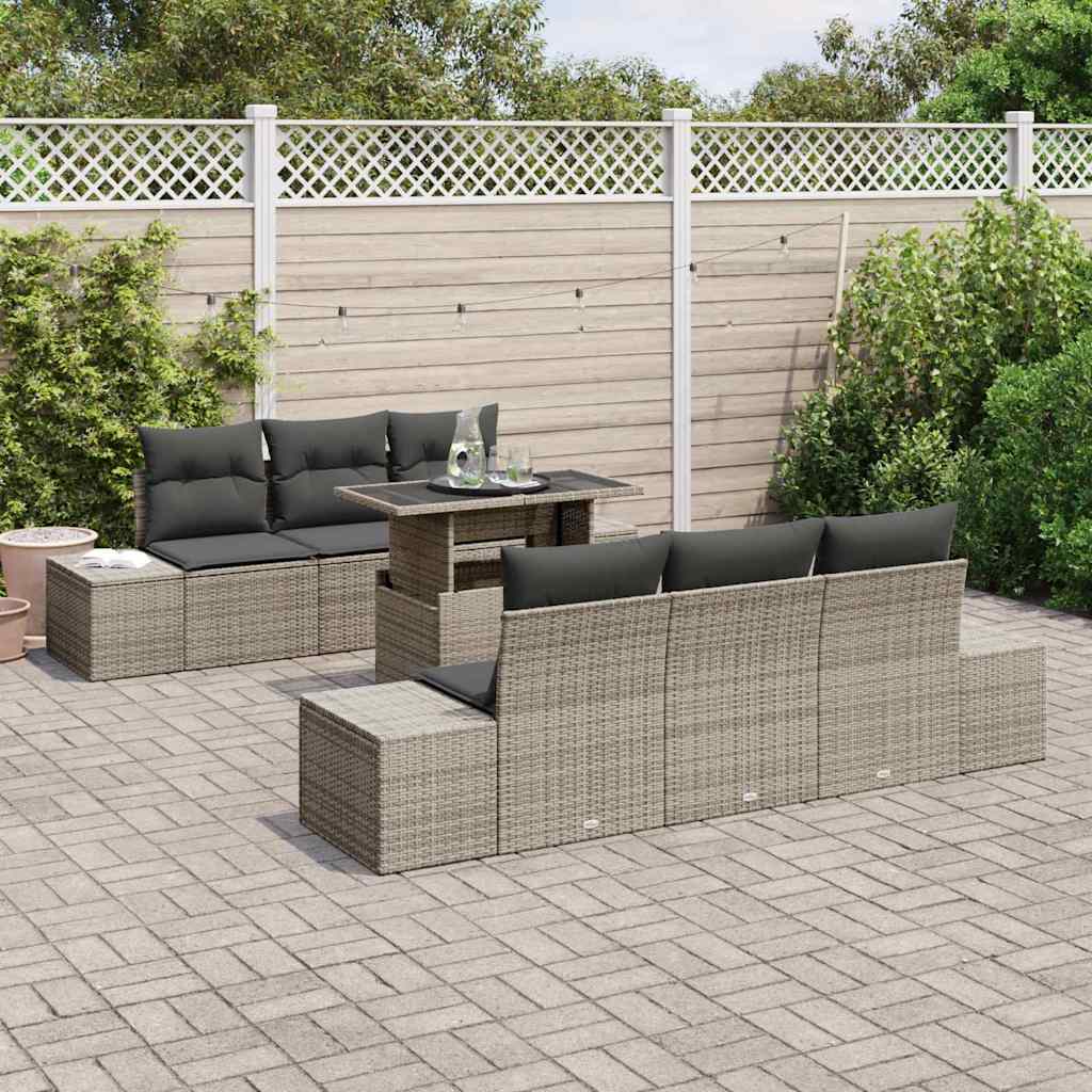 Conjunto de Sofá de Jardim 7 pcs Cinzeto 100 x 55 x 73 cm