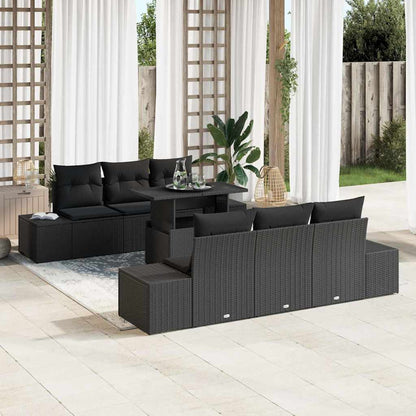 Conjunto de Sofá de Jardim 7 pcs Preto 100 x 55 x 73 cm