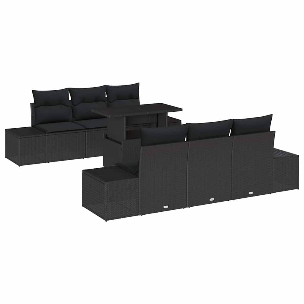 Conjunto de Sofá de Jardim 7 pcs Preto 100 x 55 x 73 cm
