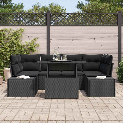 Conjunto de Sofá de Jardim 7 pcs Preto 100 x 55 x 73 cm