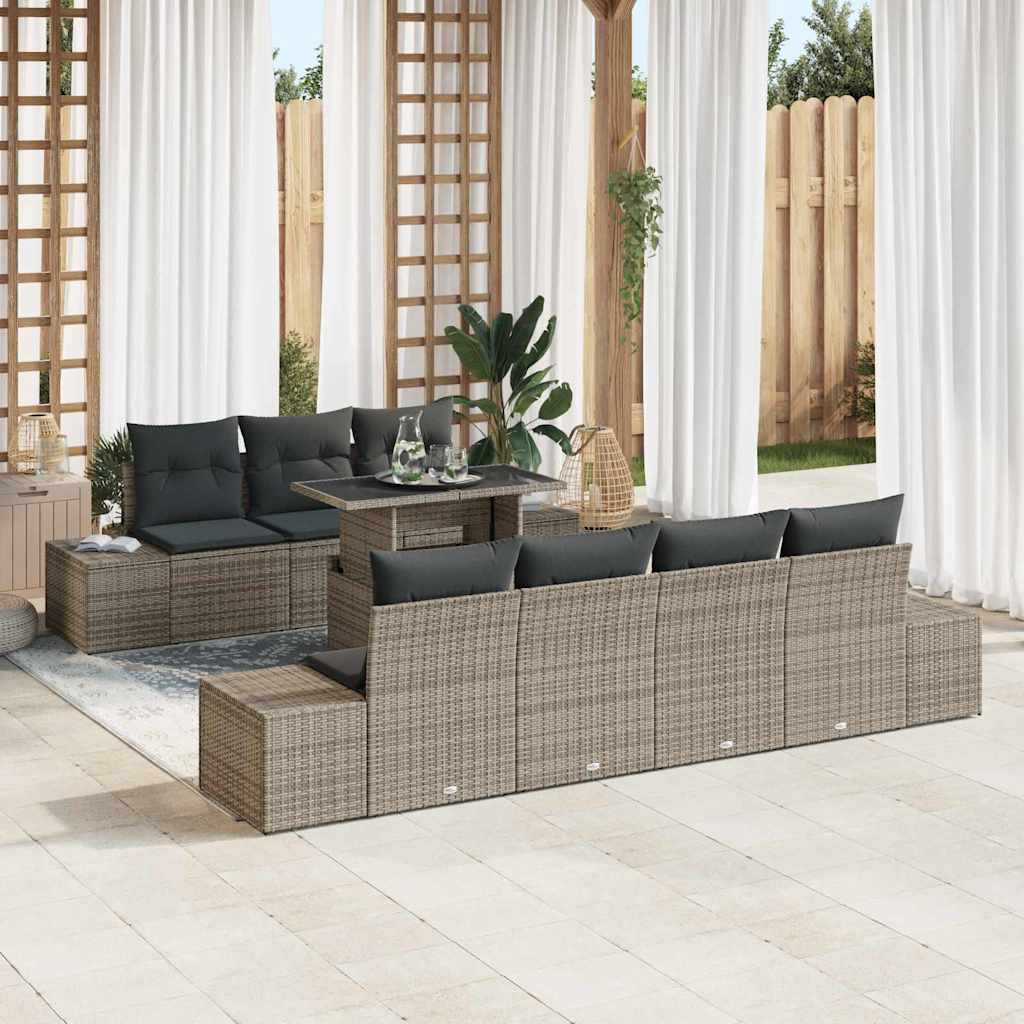 Conjunto de Sofá de Jardim 8 pcs Cinzeto 100 x 55 x 73 cm